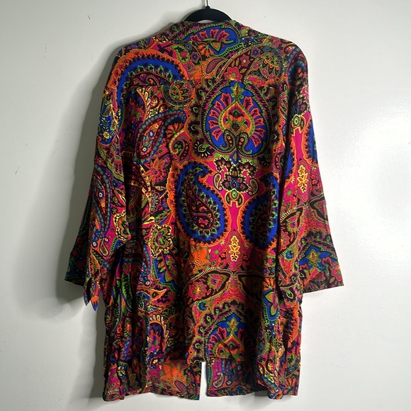 Karen Kane multi color slik button up tunic size 3x color full - Picture 5 of 5
